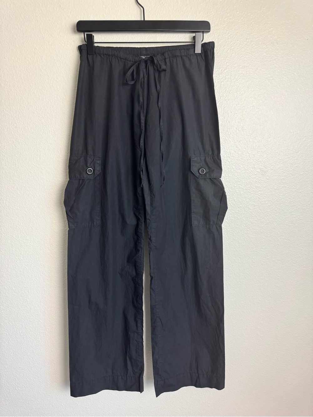 Lucky Brand Dungarees  Black Drawstring Cargo Pants size Med